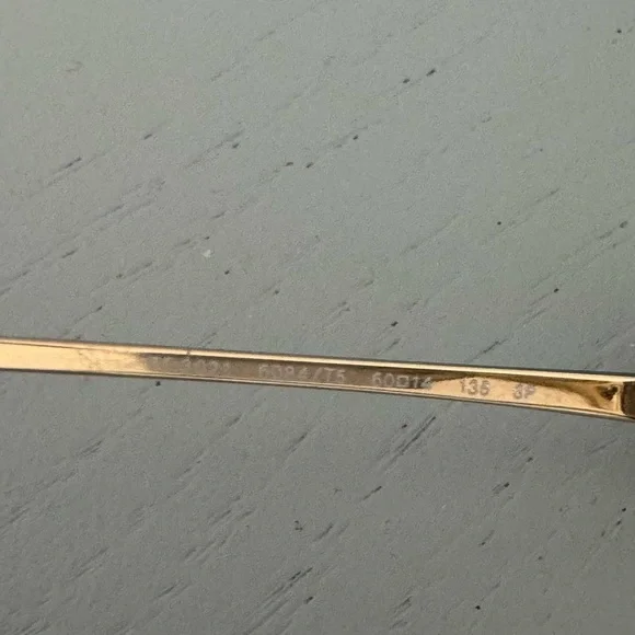 Tiffany & Co Gold Aviator Polarized Sunglasses with Case - Picture 3 of 7